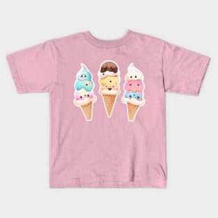 Cute kids design; ice cream; pretty; summer; cool; ice cream cones; cutesie; child; girl; sweet; dessert; Kids T-Shirt